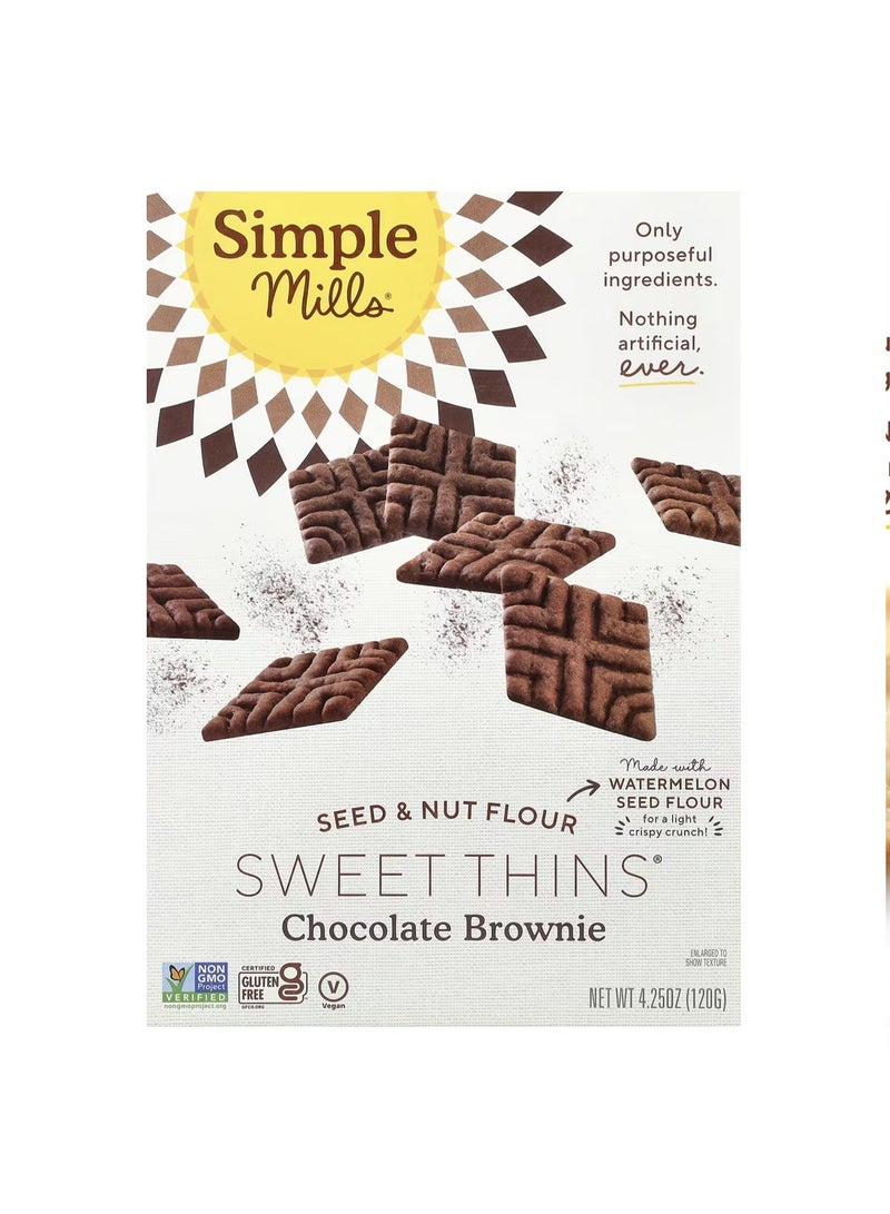 Simple Mills, Seed & Nut Flour, Sweet Thins®, Chocolate Brownie, 4.25 oz (120 g)